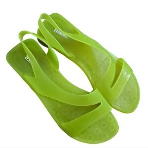 Melissa The Real Jelly Paris Neon Green sandals size 10